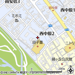 静岡県静岡市駿河区西中原周辺の地図