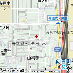 京都府向日市寺戸町瓜生周辺の地図