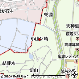 愛知県知多郡阿久比町白沢小山ケ崎周辺の地図