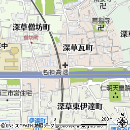 京都府京都市伏見区深草瓦町77周辺の地図