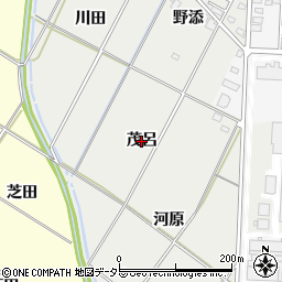 愛知県岡崎市北本郷町（茂呂）周辺の地図