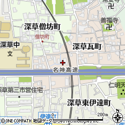 京都府京都市伏見区深草瓦町67周辺の地図