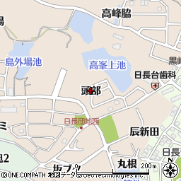 愛知県知多市日長頭部周辺の地図