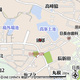 愛知県知多市日長（頭部）周辺の地図