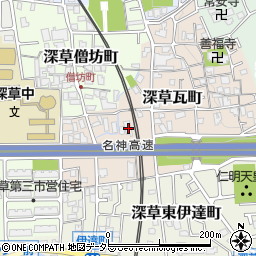 京都府京都市伏見区深草瓦町69周辺の地図