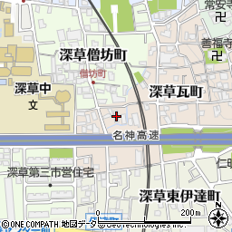 京都府京都市伏見区深草瓦町43周辺の地図