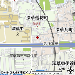 京都府京都市伏見区深草瓦町50周辺の地図