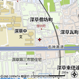 京都府京都市伏見区深草瓦町51周辺の地図