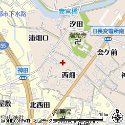 愛知県知多市日長西畑7-13周辺の地図