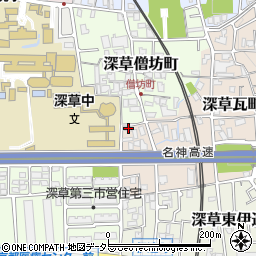 京都府京都市伏見区深草瓦町52周辺の地図