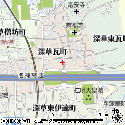 京都府京都市伏見区深草瓦町89周辺の地図