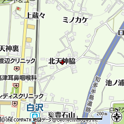 愛知県知多郡阿久比町白沢北天神脇周辺の地図