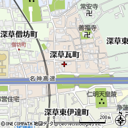 京都府京都市伏見区深草瓦町80周辺の地図