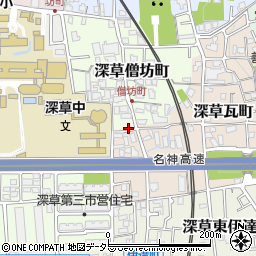 京都府京都市伏見区深草西伊達町1-10周辺の地図