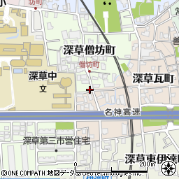 京都府京都市伏見区深草西伊達町1-3周辺の地図