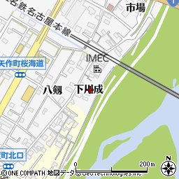 愛知県岡崎市矢作町下川成周辺の地図