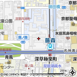 ダイソー京阪藤森駅前店周辺の地図