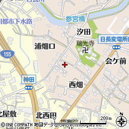 愛知県知多市日長西畑7-9周辺の地図