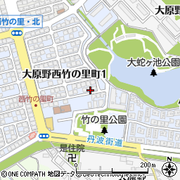 京都府京都市西京区大原野西竹の里町周辺の地図