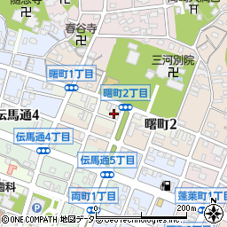 愛知県岡崎市曙町周辺の地図