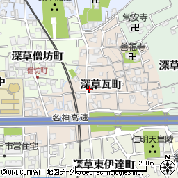 京都府京都市伏見区深草瓦町37周辺の地図