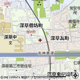 京都府京都市伏見区深草僧坊町95周辺の地図