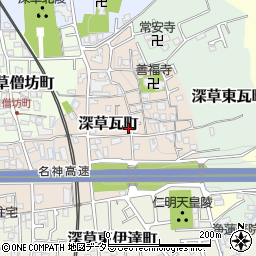 京都府京都市伏見区深草瓦町34周辺の地図