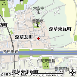 京都府京都市伏見区深草瓦町107周辺の地図