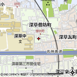 京都府京都市伏見区深草僧坊町79周辺の地図