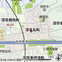 京都府京都市伏見区深草瓦町36周辺の地図