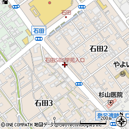石田SBS学苑入口周辺の地図