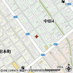 ミニストップ静岡中田店周辺の地図