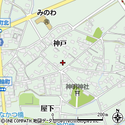 愛知県安城市箕輪町神戸周辺の地図