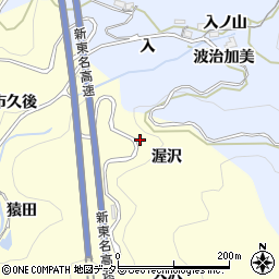 愛知県岡崎市秦梨町渥沢周辺の地図