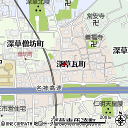 京都府京都市伏見区深草瓦町39周辺の地図
