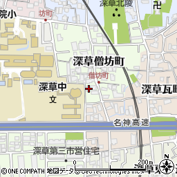 京都府京都市伏見区深草僧坊町74周辺の地図