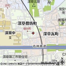 京都府京都市伏見区深草僧坊町96-3周辺の地図