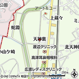 愛知県知多郡阿久比町白沢天神裏周辺の地図