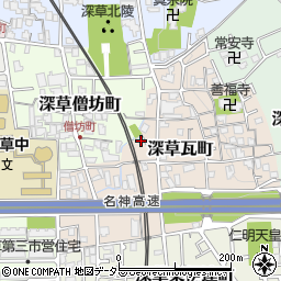 京都府京都市伏見区深草瓦町116周辺の地図