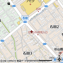 静岡県静岡市駿河区石田周辺の地図