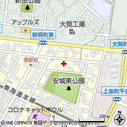愛知県安城市東新町周辺の地図