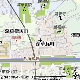 京都府京都市伏見区深草瓦町28周辺の地図