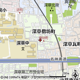 京都府京都市伏見区深草僧坊町81周辺の地図