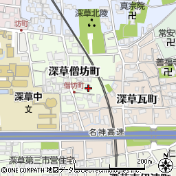 京都府京都市伏見区深草僧坊町90周辺の地図