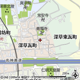 京都府京都市伏見区深草瓦町12周辺の地図