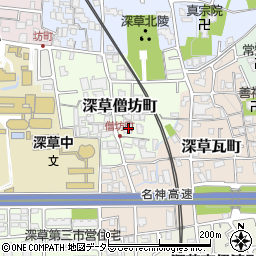 京都府京都市伏見区深草僧坊町91周辺の地図