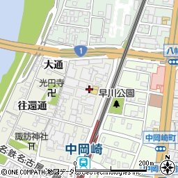 愛知県岡崎市八丁町周辺の地図