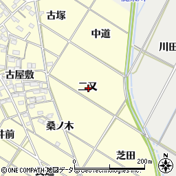 愛知県岡崎市東本郷町二又周辺の地図
