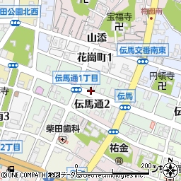 愛知県岡崎市伝馬通周辺の地図