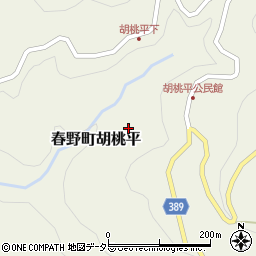 静岡県浜松市天竜区春野町胡桃平周辺の地図